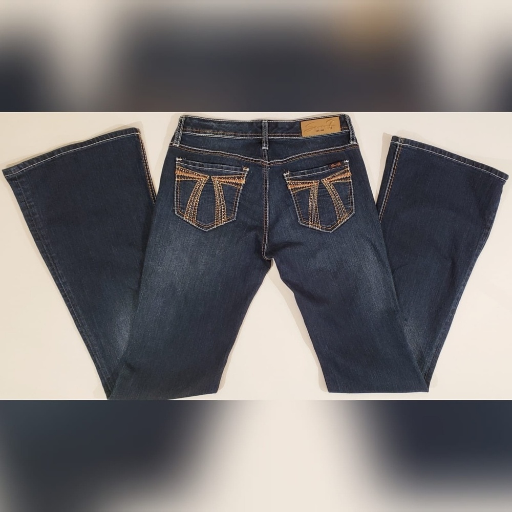 Seven Dark Blue Distressed Dark Blue Jeans